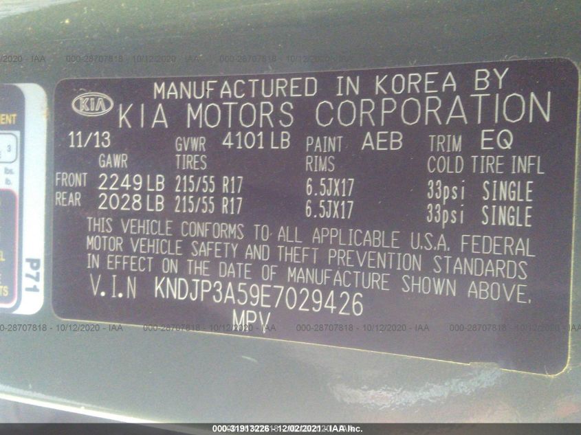 2014 KIA SOUL + KNDJP3A59E7029426