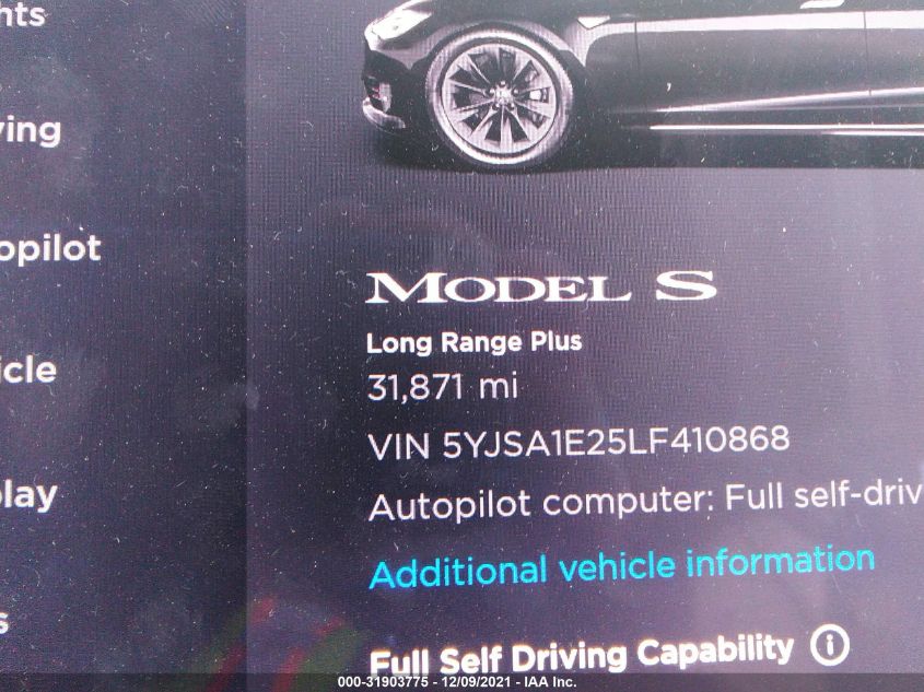 Фото: 5YJSA1E25LF410868 - 7