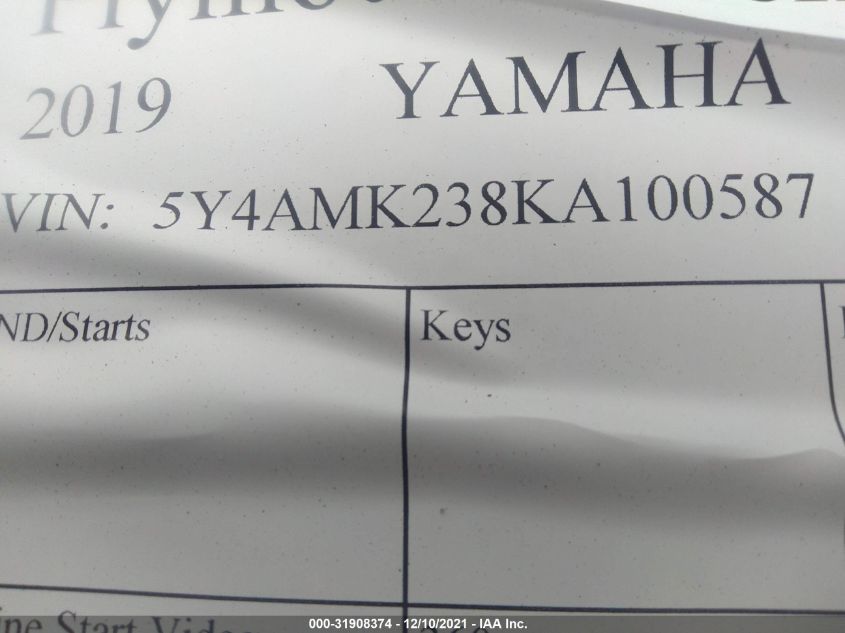 2019 YAMAHA YFM700 G 5Y4AMK238KA100587