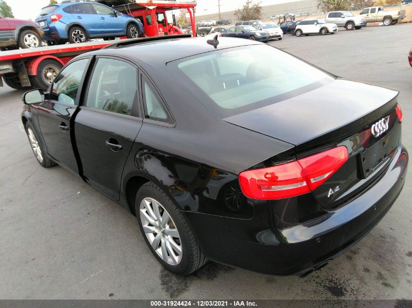 2014 AUDI A4 PREMIUM WAUAFAFL5EA007230