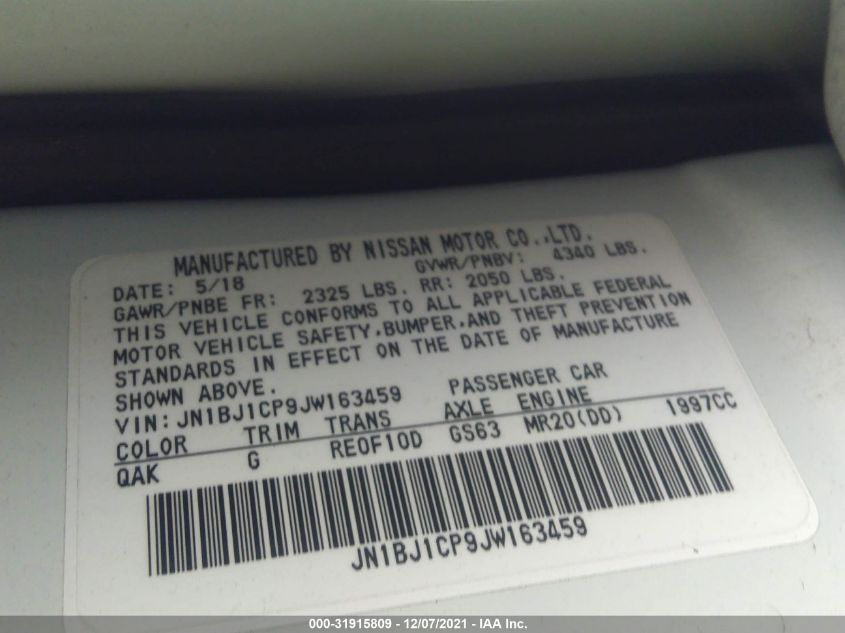 2018 NISSAN ROGUE SPORT S JN1BJ1CP9JW163459