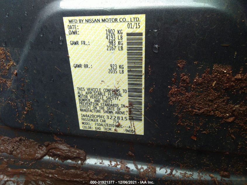 2015 NISSAN LEAF SL 1N4AZ0CP9FC322815