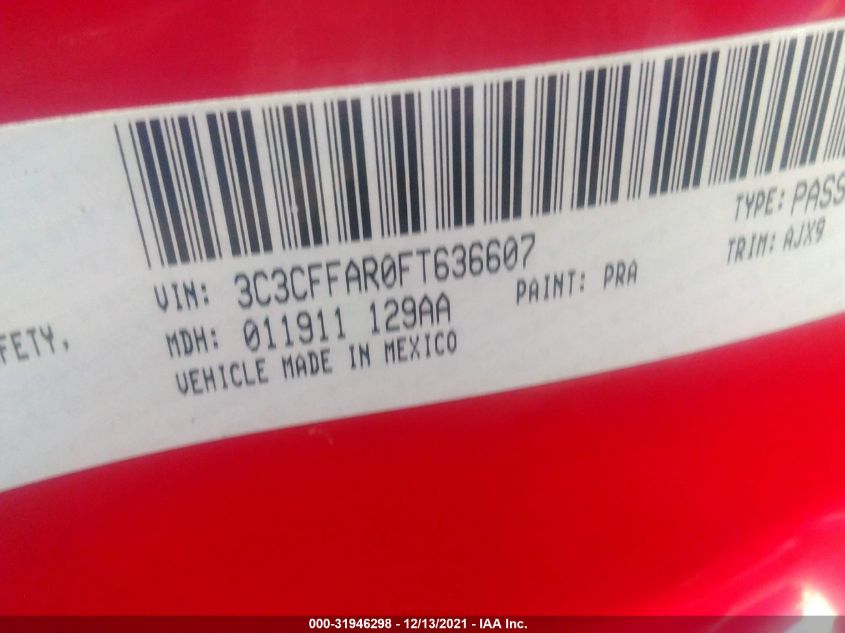 2015 FIAT 500 POP 3C3CFFAR0FT636607