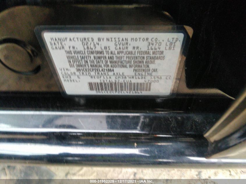 2014 NISSAN VERSA NOTE S/S PLUS/SV 3N1CE2CP2EL421864