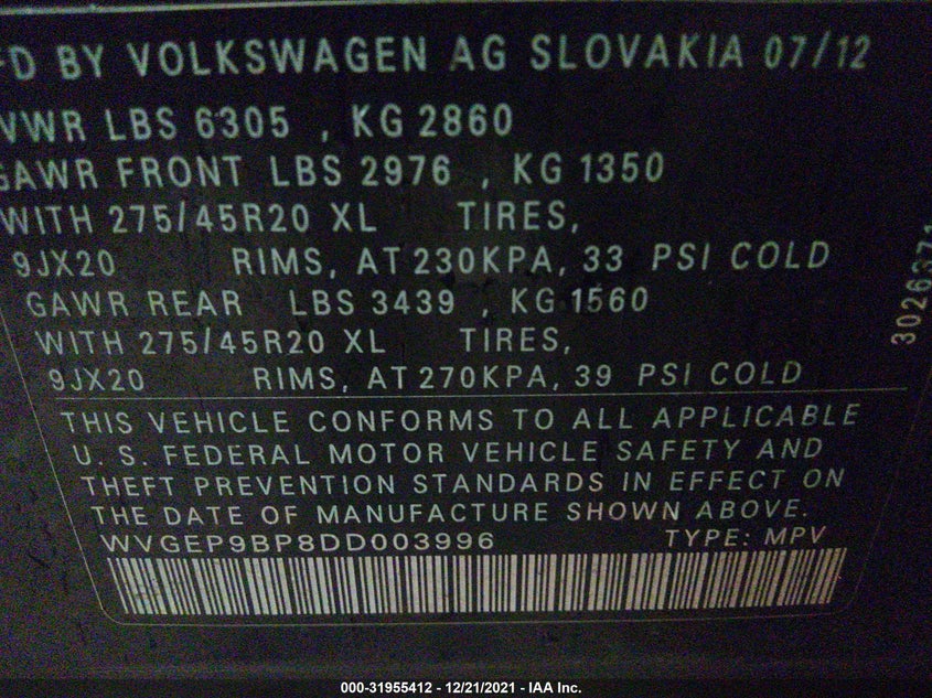 Volkswagen Touareg 2013