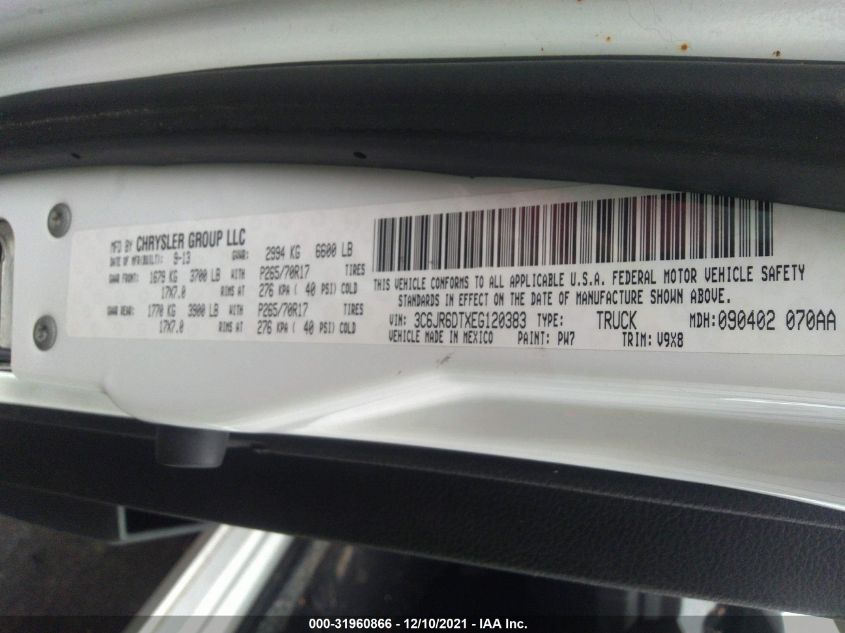 2014 RAM 1500 TRADESMAN 3C6JR6DTXEG120383