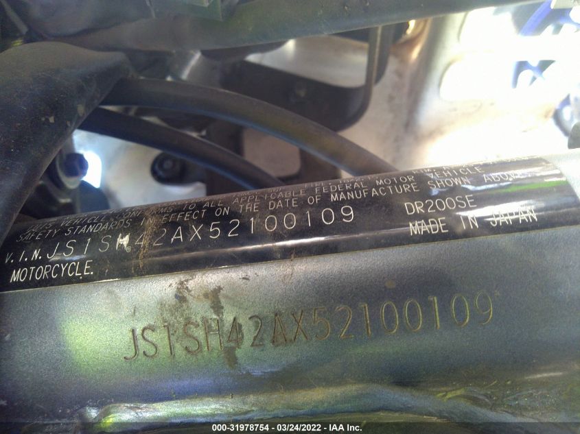 2005 SUZUKI DR-Z400 SMK5 JS1SK44A152100109