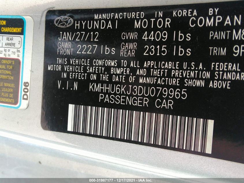 2013 HYUNDAI GENESIS COUPE 3.8 GRAND TOURING KMHHU6KJ3DU079965