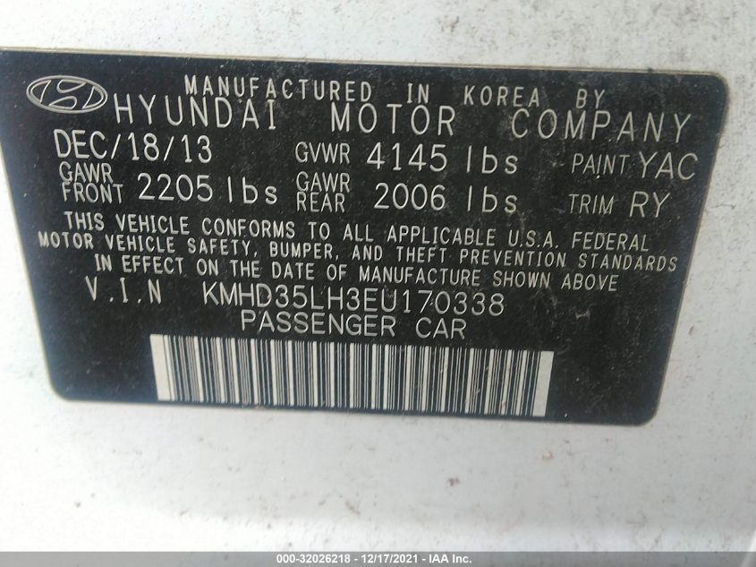 2014 HYUNDAI ELANTRA GT KMHD35LH3EU170338