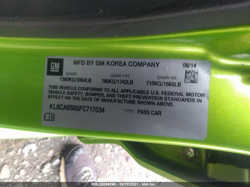2015 CHEVROLET SPARK LS KL8CA6S95FC717034