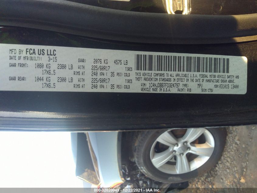 2015 JEEP COMPASS SPORT 1C4NJDBB7FD324797