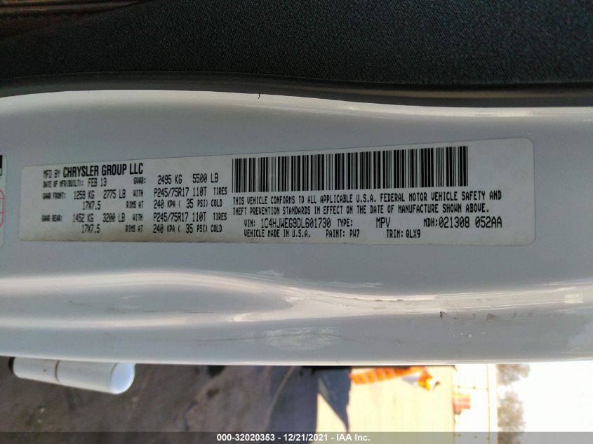2013 JEEP WRANGLER UNLIMITED MOAB 1C4HJWEG9DL601730