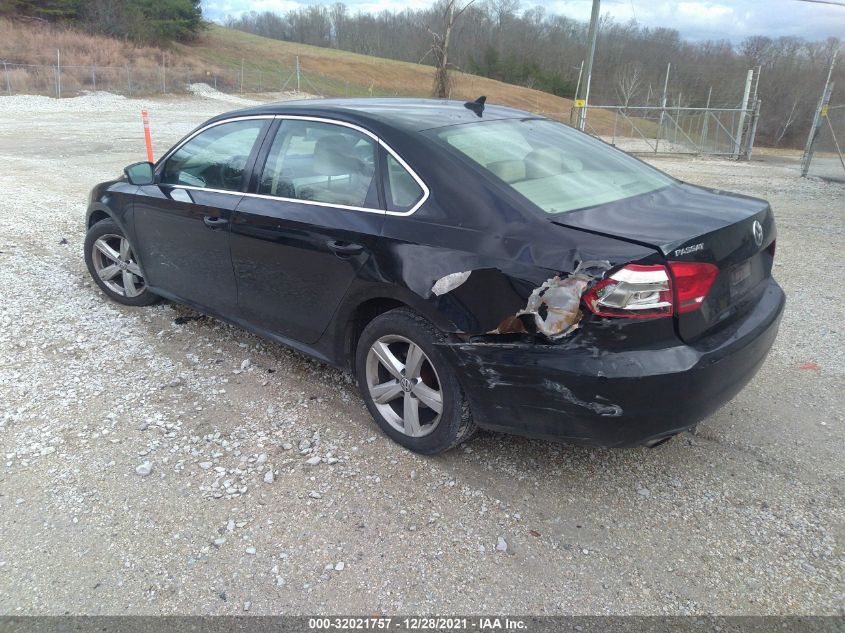 2013 VOLKSWAGEN PASSAT SE W/SUNROOF 1VWBH7A30DC028885