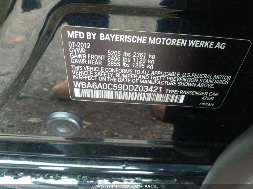 BMW 6 series 2013