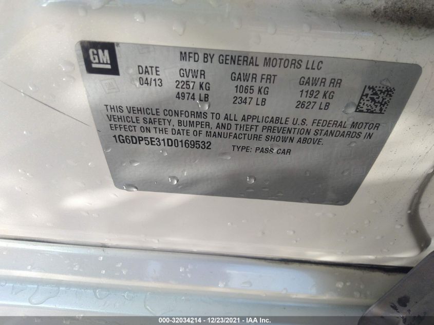 2013 CADILLAC CTS SEDAN PREMIUM 1G6DP5E31D0169532