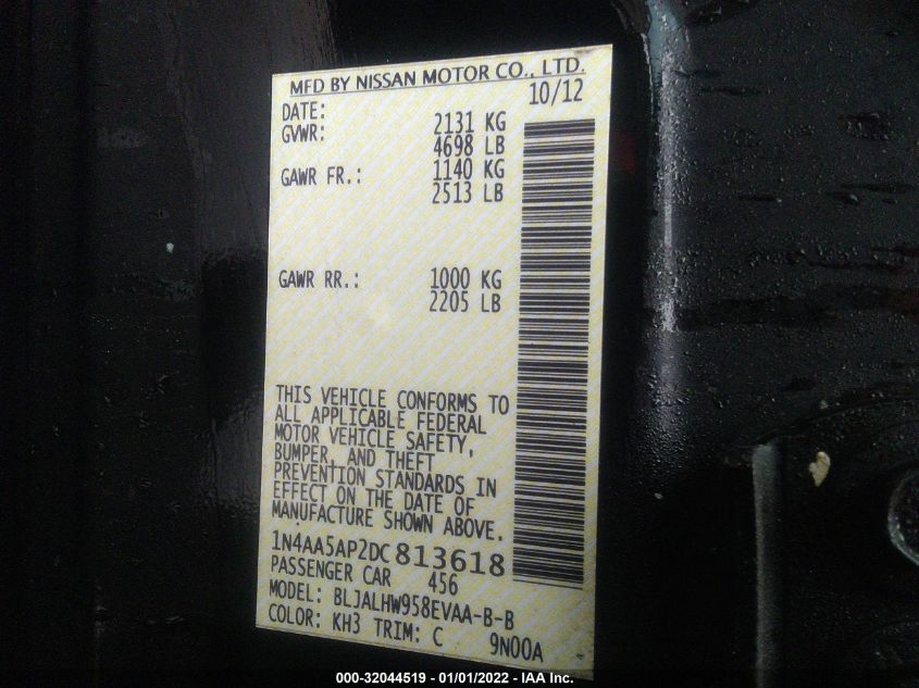 2013 NISSAN MAXIMA 3.5 SV W/PREMIUM PKG 1N4AA5AP2DC813618
