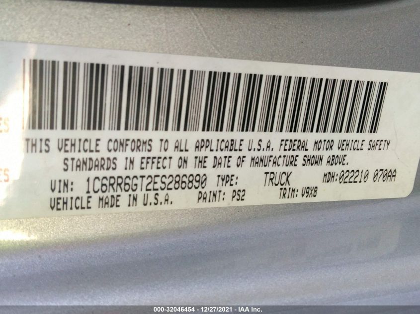 2014 RAM 1500 SLT/BIG HORN 1C6RR6GT2ES286890