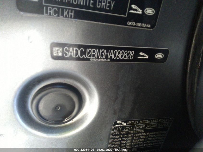 2017 JAGUAR F-PACE 20D PREMIUM SADCJ2BN3HA096828