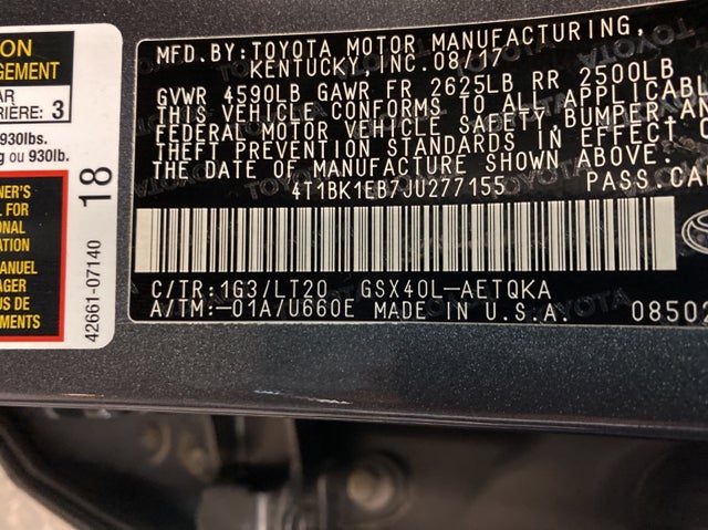 Auction sale of the 2018 TOYOTA AVALON , vin: 4T1BK1EB7JU277155, lot number: 32051730