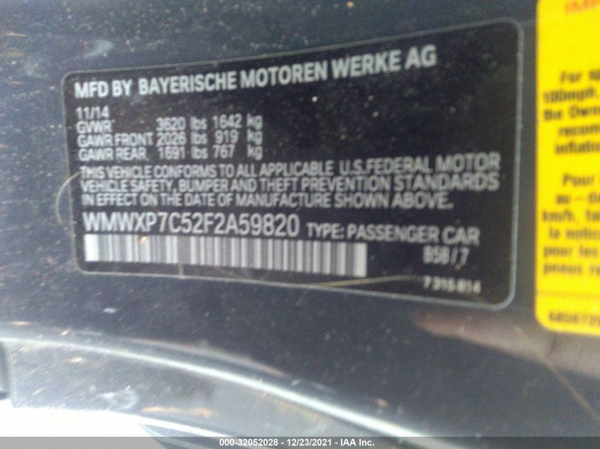 2015 MINI COOPER HARDTOP S WMWXP7C52F2A59820