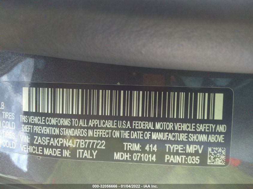 2018 ALFA ROMEO STELVIO SPORT ZASFAKPN4J7B77722