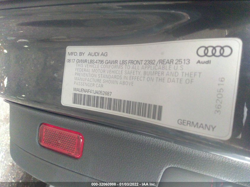 2018 AUDI A4 PREMIUM PLUS WAUENAF41JA052687