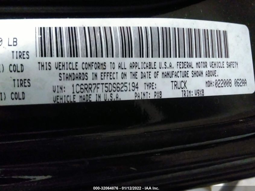 2013 RAM 1500 EXPRESS 1C6RR7FT5DS625194
