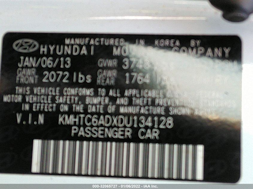 2013 HYUNDAI VELOSTER W/BLACK INT KMHTC6ADXDU134128