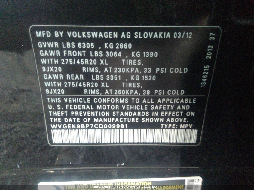 Volkswagen Touareg 2012