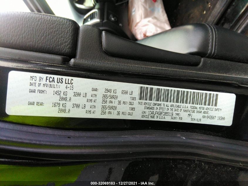 2015 JEEP GRAND CHEROKEE ALTITUDE 1C4RJFAG8FC855118