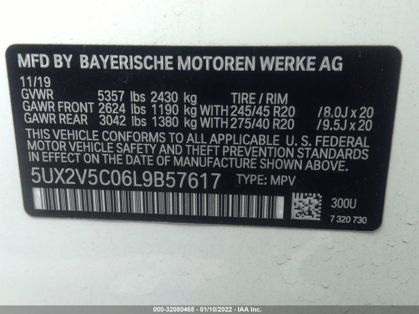 2020 BMW X4 M40I 5UX2V5C06L9B57617
