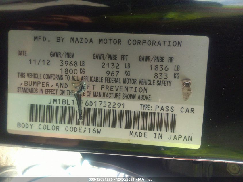 2013 MAZDA MAZDA3 I SV JM1BL1TF6D1752291