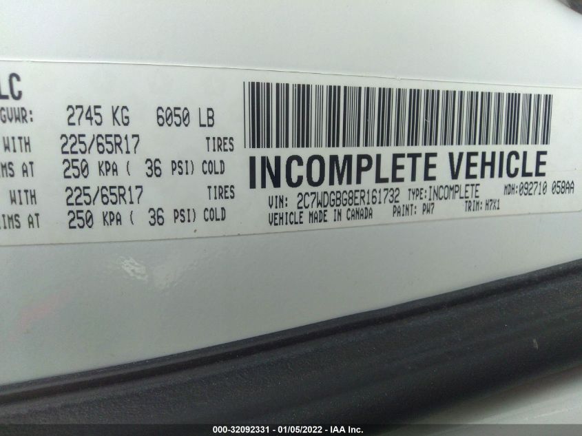 2014 DODGE GRAND CARAVAN SE 2C7WDGBG8ER161732