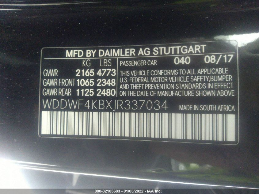 2018 MERCEDES-BENZ C-CLASS C 300 WDDWF4KBXJR337034