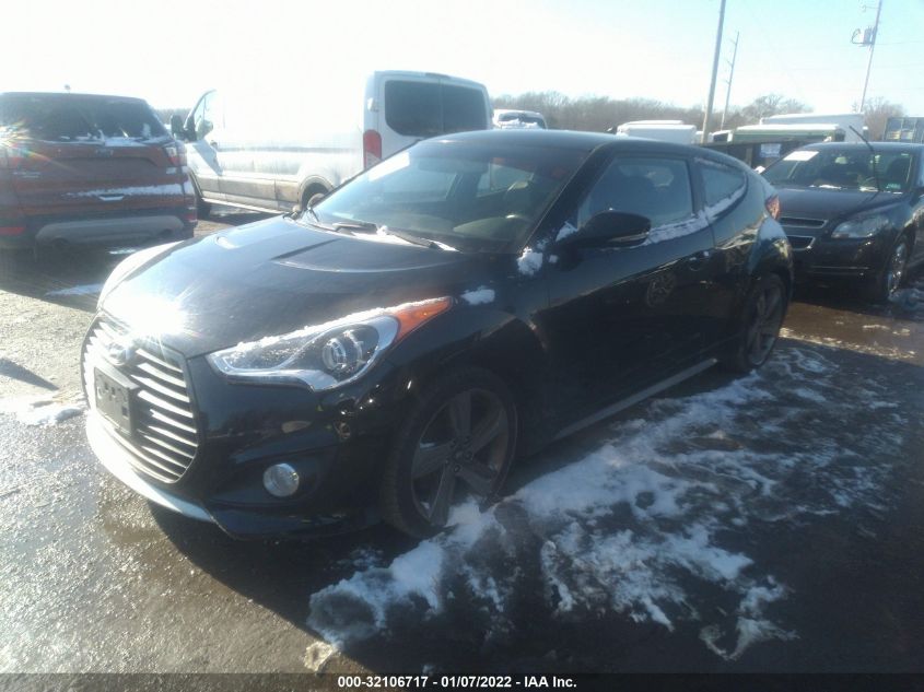 2013 HYUNDAI VELOSTER TURBO W/BLUE INT KMHTC6AE2DU099853