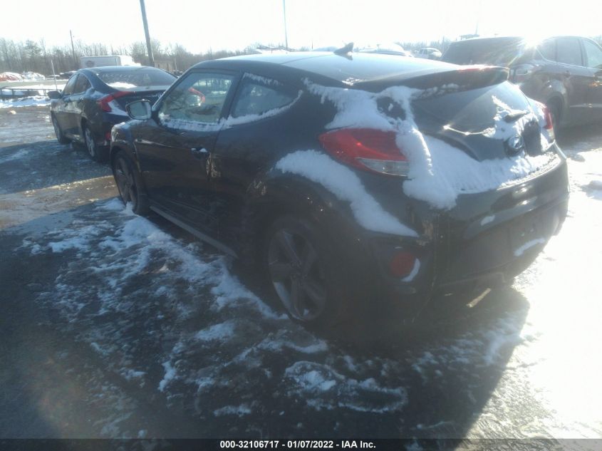 2013 HYUNDAI VELOSTER TURBO W/BLUE INT KMHTC6AE2DU099853