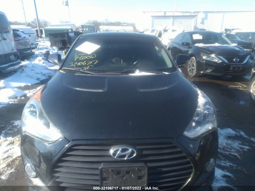 2013 HYUNDAI VELOSTER TURBO W/BLUE INT KMHTC6AE2DU099853
