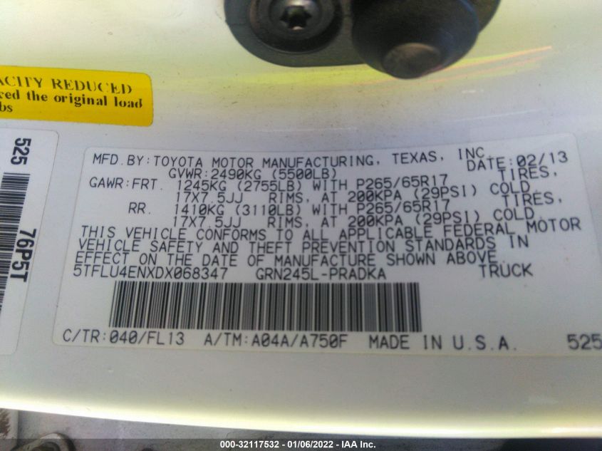 2013 TOYOTA TACOMA 5TFLU4ENXDX068347