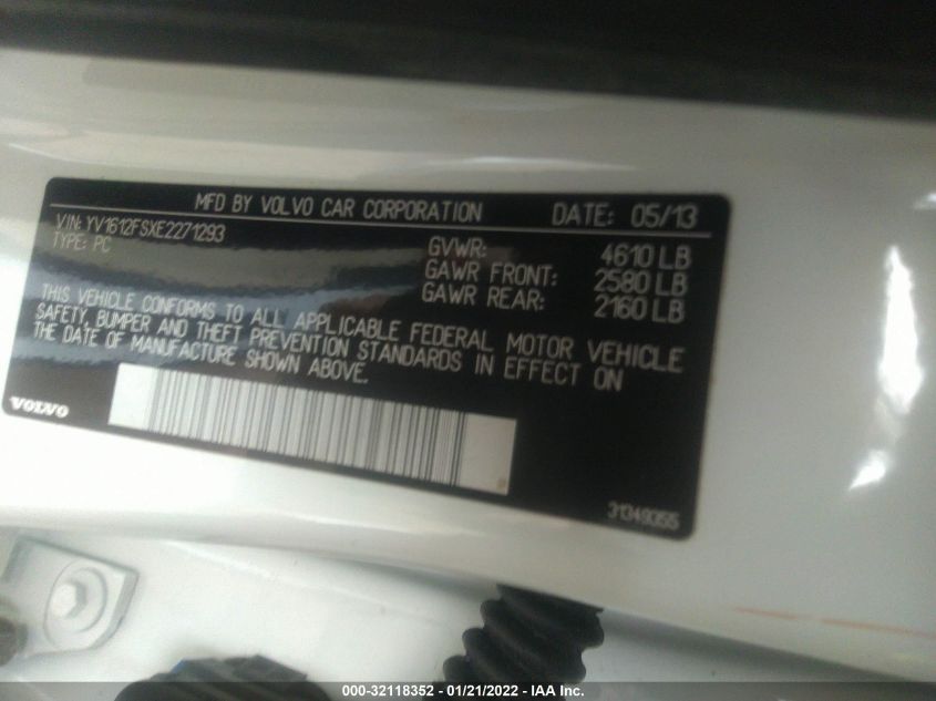 2014 VOLVO S60 T5 YV1612FSXE2271293