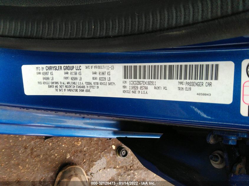 2014 DODGE AVENGER R/T 1C3CDZBG7EN182911