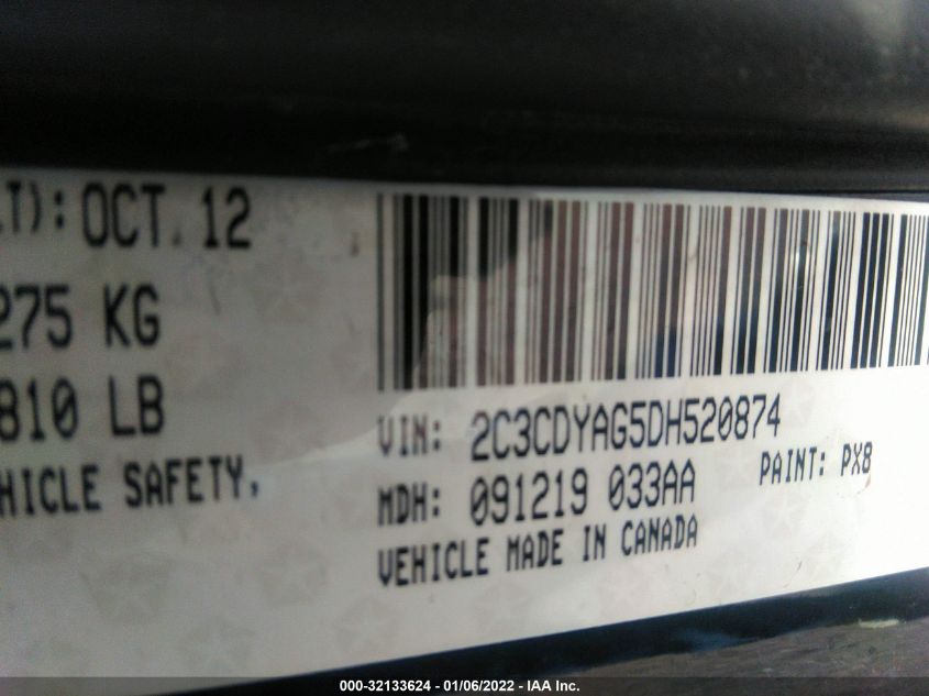 2013 DODGE CHALLENGER RALLYE REDLINE 2C3CDYAG5DH520874