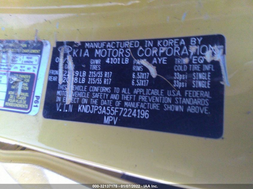 2015 KIA SOUL + KNDJP3A55F7224196