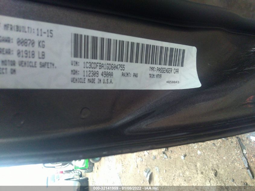 2016 DODGE DART SXT 1C3CDFBA1GD604755