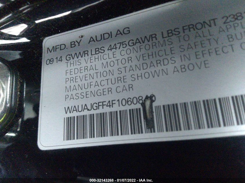2015 AUDI A3 2.0 TDI PREMIUM WAUAJGFF4F1060840