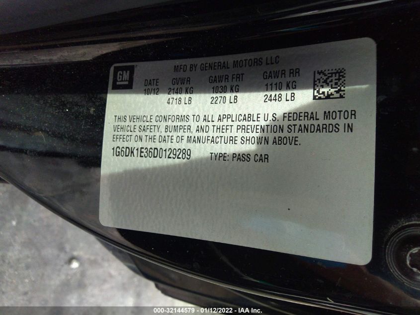 2013 CADILLAC CTS COUPE PERFORMANCE 1G6DK1E36D0129289
