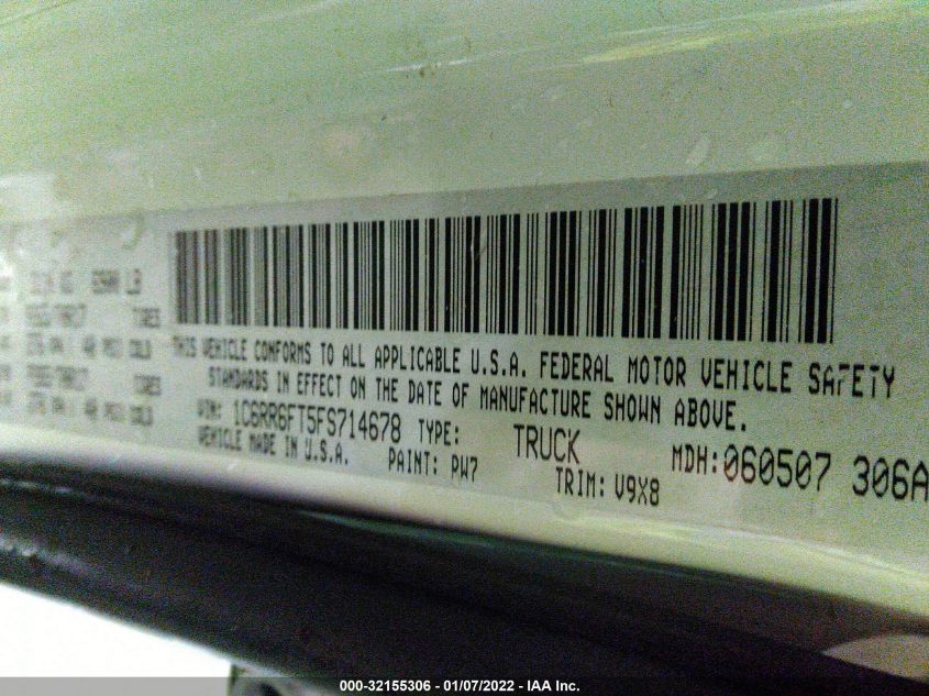 2015 RAM 1500 TRADESMAN 1C6RR6FT5FS714678
