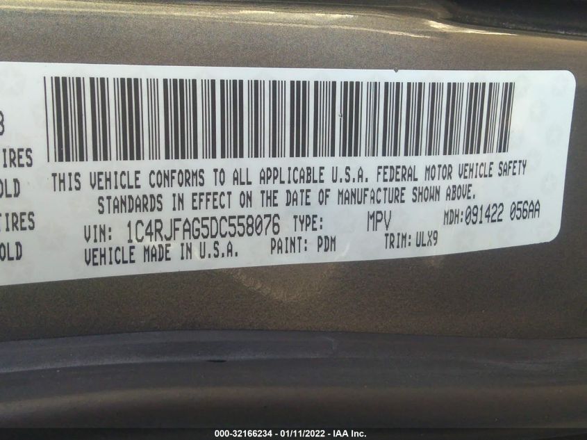 2013 JEEP GRAND CHEROKEE LAREDO 1C4RJFAG5DC558076