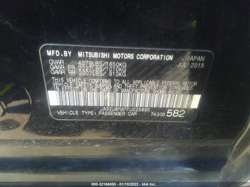 2015 MITSUBISHI LANCER GT JA32U8FW7FU025890