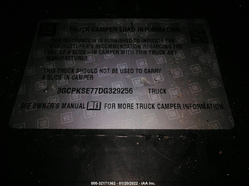 2013 CHEVROLET SILVERADO 1500 LT 3GCPKSE77DG329256