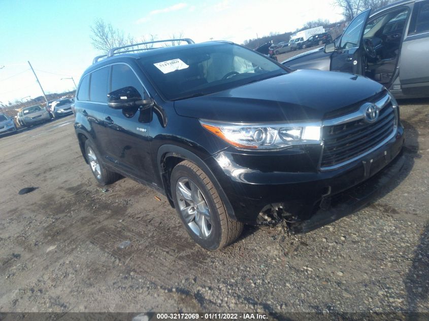 2016 TOYOTA HIGHLANDER HYBRID LIMITED 5TDDCRFH4GS014050